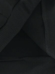 Tween Boy 1pc Letter & Figure Graphic Hooded Sweatshirt - Black - View 3