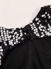 SHEIN BAE Crisscross Backless Sequin Bodycon Dress - Multicolor - View 7