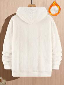 Manfinity Hypemode Men's Loose Fit Bear Embroidery Drawstring Hooded Sweatshirt