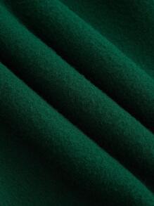 Manfinity Hypemode Men Letter & Skull Embroidery Zip Up Drawstring Thermal Lined Hoodie Without Tee - Dark Green - View 3