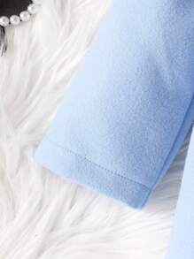 Baby Girl Contrast Lace Bow Front Overcoat - Baby Blue - View 5