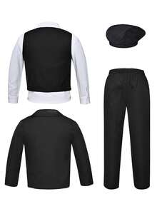 Souflis Souflis 男小童前紐扣馬甲&西裝外套&襯衫和褲子&帽&領結