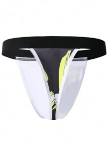 Ropa interior sexy de hombre con estampado de plátano en tanga - Negro - Ver 2