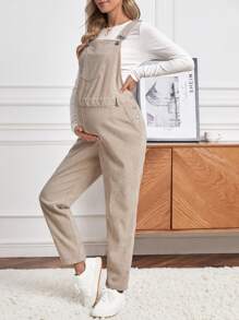 SHEIN Maternity Patched Pocket Overall Jumpsuit Without Tee