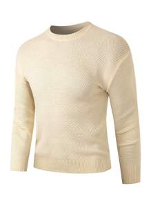 Manfinity Homme Men Solid Drop Shoulder Sweater - Apricot - View 1