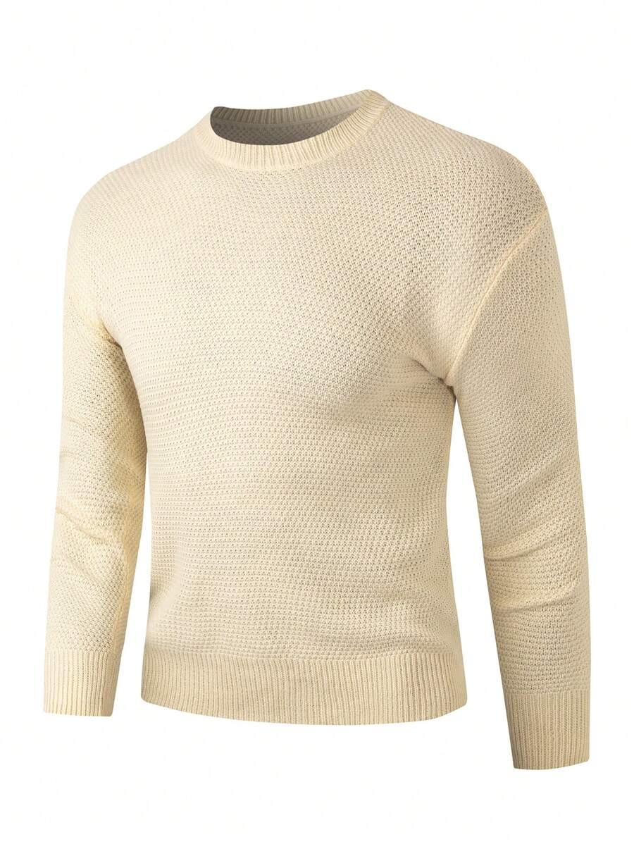 Manfinity Homme Men Solid Drop Shoulder Sweater - Apricot - View 1