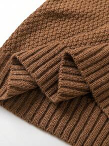 Manfinity Homme Men's Letter & Star Embroidery Long Sleeve Sweater - Coffee Brown - View 7