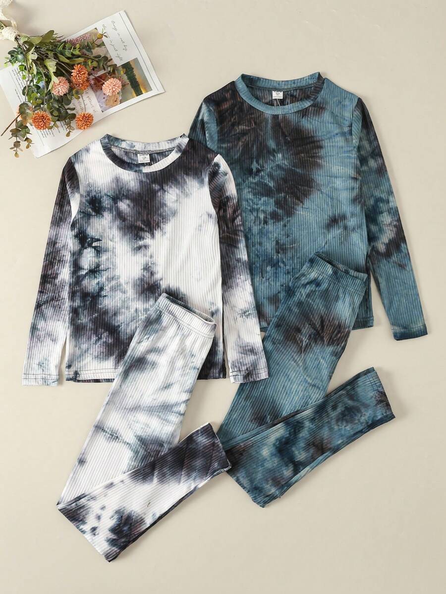 Tween Boy 4pcs Tie Dye Tee & Pants PJ Set - Multicolor - View 1