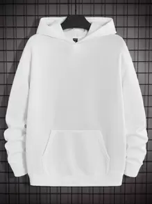 Manfinity RebelGame 寬鬆版型男士橙色印花連帽衫 - 白色 - 查看 3