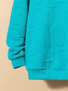 SHEIN Teen Boy Drop Shoulder Hoodie & Sweatpants Set - Multicolor - View 3