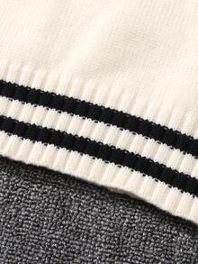Toddler Boys Striped & Number Pattern Raglan Sleeve Jumper - Black and White - View 7