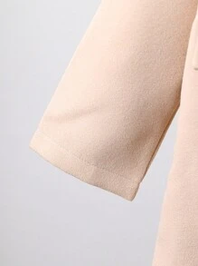 Tween Boy Plaid Print Lapel Collar Colorblock Overcoat Without Sweater - Apricot - View 3