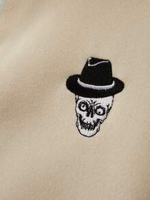 Manfinity Hypemode Nam Sọ Thêu Dây kéo Dây rút Hoodie Without Tee - Màu be - Xem 5