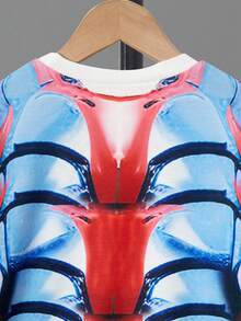 SHEIN Tween Boy Figure Graphic Tee & Sweatpants - Multicolor - View 4