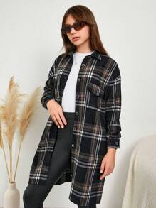 RueChic Teen Girl Plaid Shacket - Multicolor - View 4