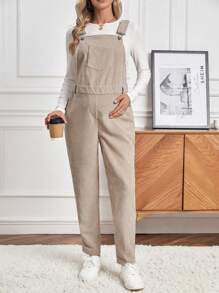 SHEIN Maternity Patched Pocket Overall Jumpsuit Without Tee