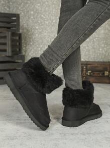 Styleloop Black Home Snow Boots Winter Warm Furry Comfortable Slippers, New Arrival Classic - Black - View 1