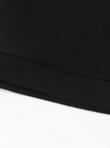 Tween Boy 1pc Letter & Figure Graphic Hooded Sweatshirt - Black - View 6