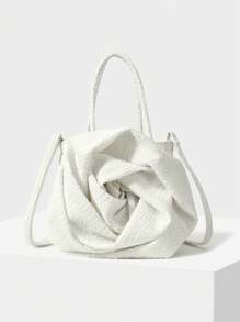 MOTF PREMIUM 褶飾玫瑰花包 - 白色 - 查看 2