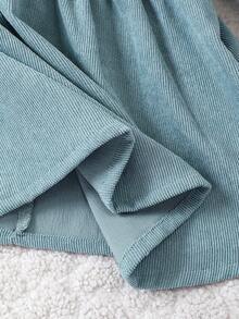 女嬰花卉刺繡貼花喇叭袖洋裝