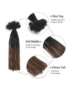 Boho Braids Ombre Micro Locs Extensions Human Hair 0.2cmThickness Ss 10-20 Inch 30 Strands For Men/Women Hair Extensions(S1/5#) Crochet Human Hair Knotless Braids - S1/5 - View 5