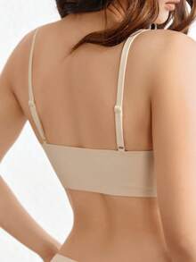 Ocili Leisure Stretchy & Smooth Seamless No Show No Padding Wireless Lounge Bralette - Nude - Beige - View 2