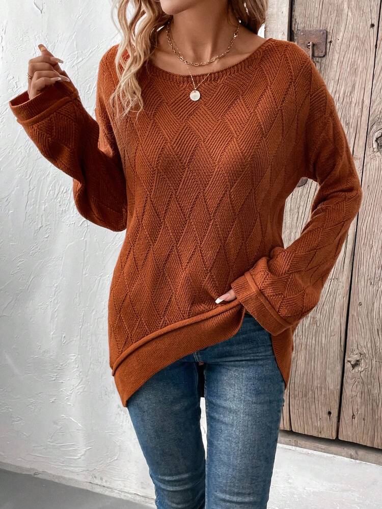 Solid Drop Shoulder Sweater