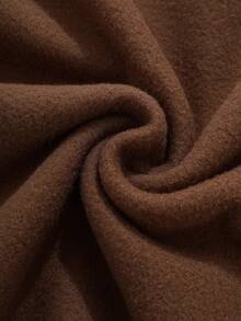 男士搖粒絨連帽衫帶字母和心形圖案和抽繩 - 棕色 - 查看 5