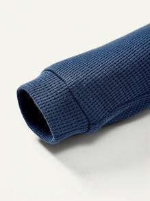 Cozy Pixies 男嬰字母圖案連身背心和運動褲 - 藍色 - 查看 7