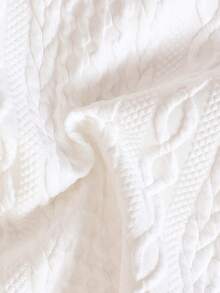 Baby Boy Bear Patched Cable Knit Tee - White - View 7