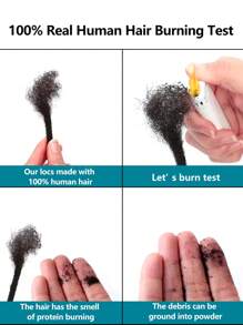 Crochet Human Hair 10-20 Inch Options 0.2 Cm Thickness 30 Strands 100% Real Human Hair Dreadlock Extensions For Women Hair Extensions Knotless Braids Boho Braids - S1 - View 9