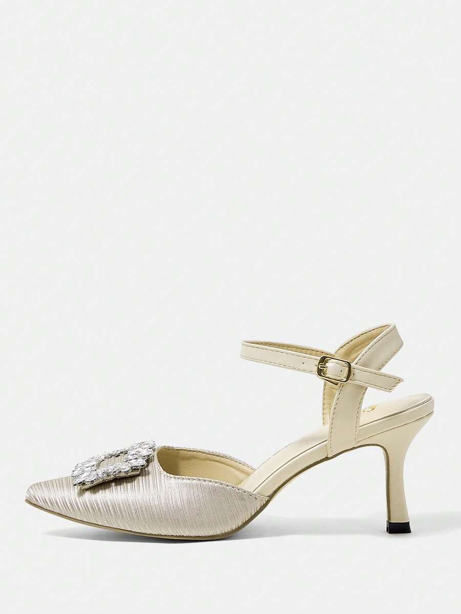 女式高跟鞋 - 杏色 - 查看 1