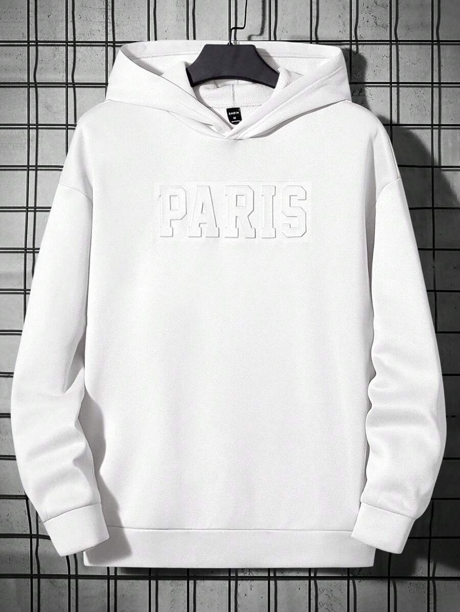 Manfinity RebelGame Nam Thư dập nổi Thả vai Hoodie - trắng - Xem 1