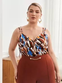 BizChic Hơn In Toàn bộ Cami ngọn - Cà phê nâu - Xem 4