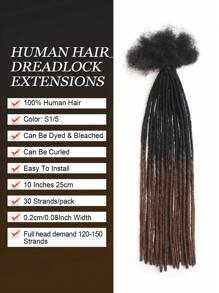 Boho Braids Ombre Micro Locs Extensions Human Hair 0.2cmThickness Ss 10-20 Inch 30 Strands For Men/Women Hair Extensions(S1/5#) Crochet Human Hair Knotless Braids - S1/5 - View 2