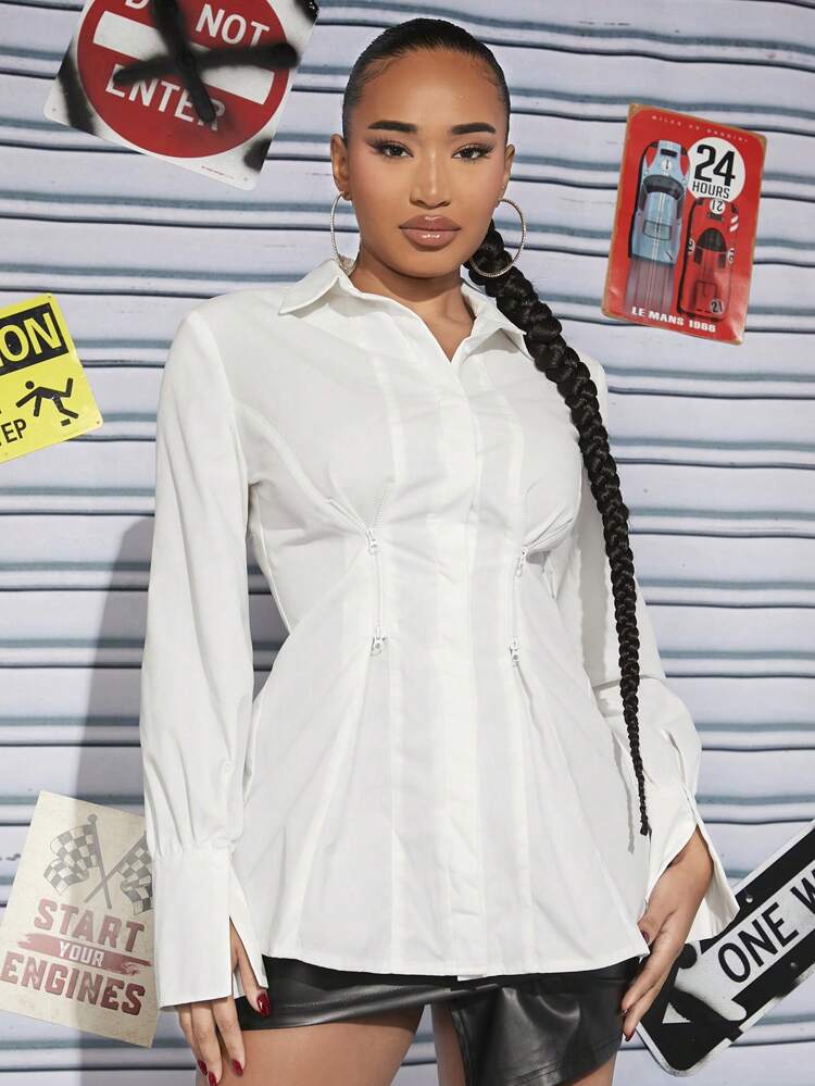 Fold Pleated Detail Shirt