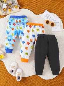 Baby Boy 3pcs Cartoon Graphic Sweatpants - Multicolor - View 2