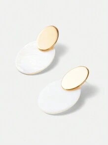 BizChic 1對簡約時尚耳環,適用於日常上下班通勤 - 白色 - 查看 9