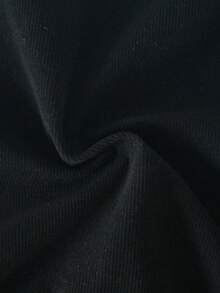 Young Girl Contrast Binding Button Front Smock Dress - Black - View 6