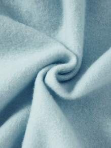 SHEIN Leap Crew Teen Girls Solid Drop Shoulder Thermal Lined Hoodie,In Fall/Winter - Baby Blue - View 3