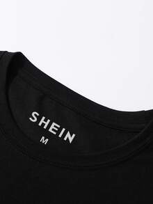 Men Slogan Graphic Tee - Black - View 5