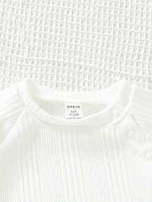 女嬰球球邊插肩袖運動衫&紐扣細節燈芯絨半身裙 - 彩色 - 查看 3