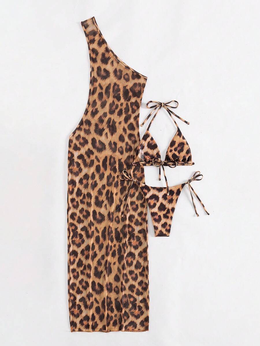 SHEIN Swim SXY Bikini mit LeopardenMuster, Modell 2025, Urlaubsstil