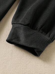 SHEIN EZwear 美式足球圖案落肩袖運動衫