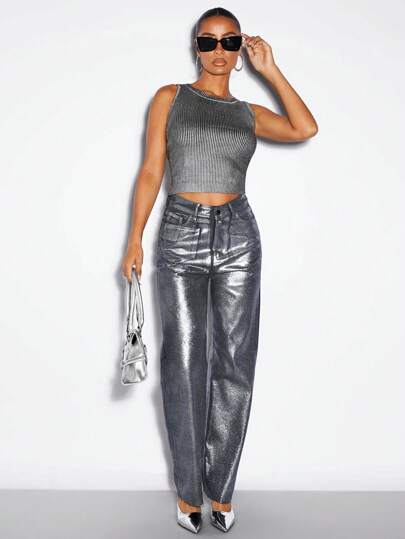 SHEIN BAE Straight Leg Jeans