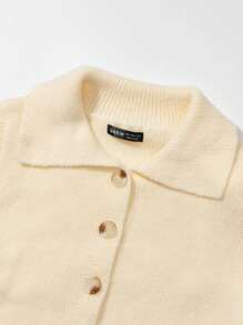 Lunelith SHEIN Lunessa Button Front Ribbed Knit Sweater Dress