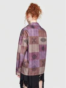 Hippie In chắp vá Thả vai Áo sơ mi - Nhiều màu - Xem 2