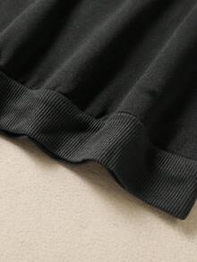 SHEIN EZwear 美式足球圖案落肩袖運動衫