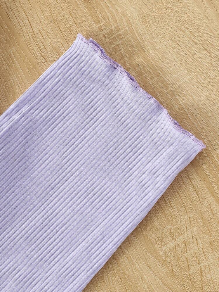 Tween Girls' Solid Color Ribbed Homewear Set