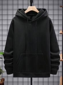 Manfinity Hypemode Nam Đồ họa Chữ cái Túi kangaroo Dây rút Hoodie - màu đen - Xem 3